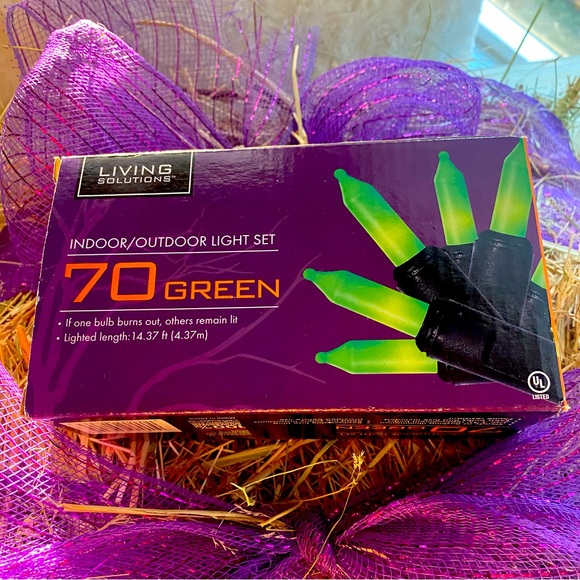 70 Green Mini Light 14.37’Ft Black Wire Lighted Length String Halloween Lights - Picture 4 of 8